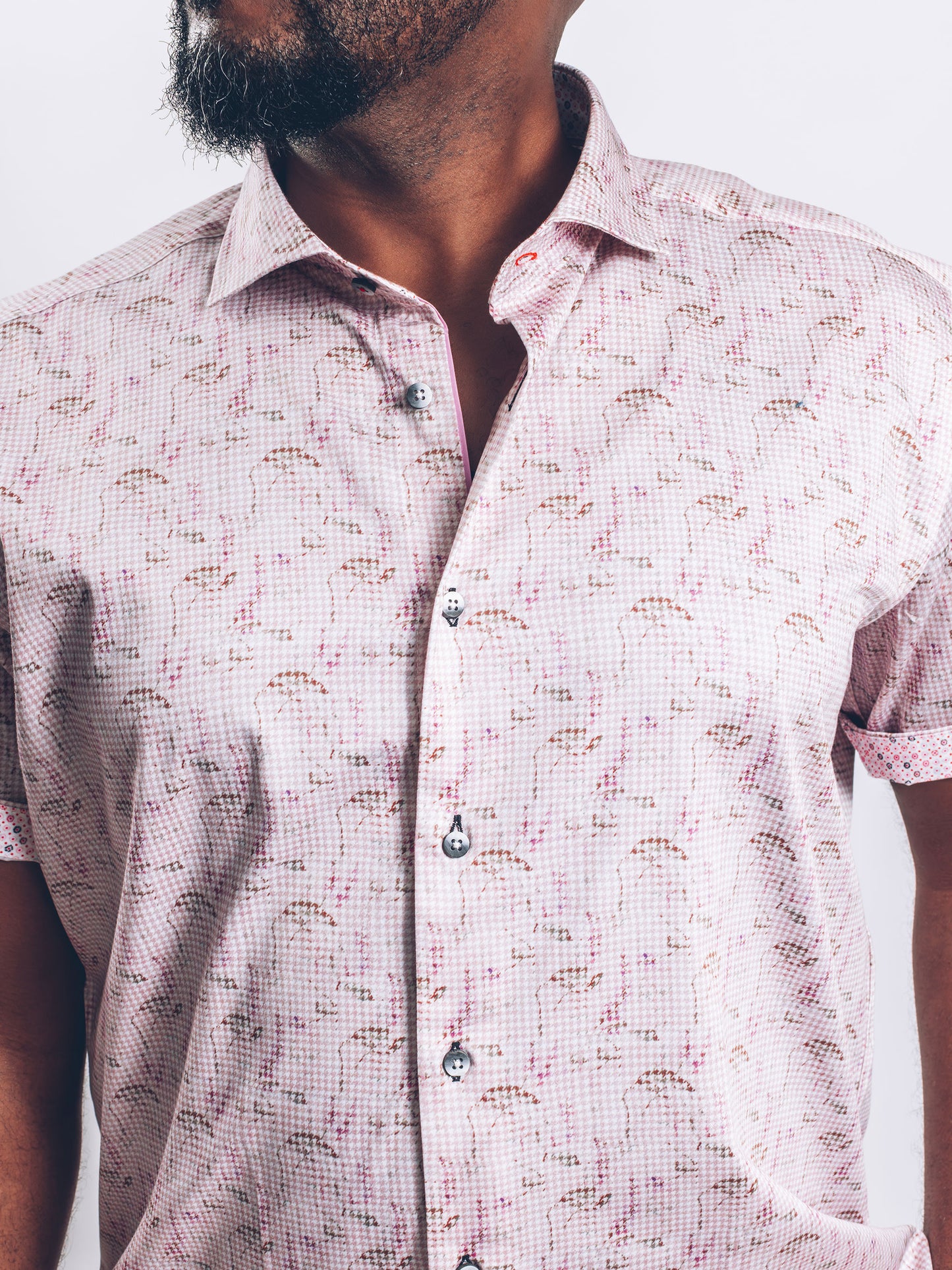 Dusty Rose Floral Short Sleeve